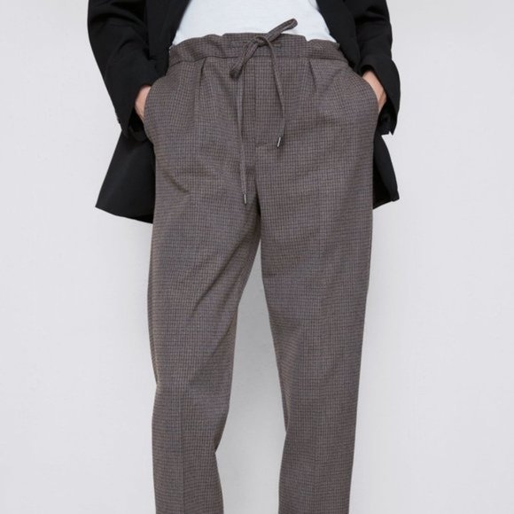 NWT Zara Easy Plaid Pants // Check Trousers - Picture 3 of 7